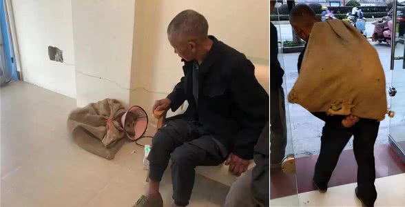 老大爷带爱犬看病，每天背着尼龙口袋去城里：小土狗一样值得被爱