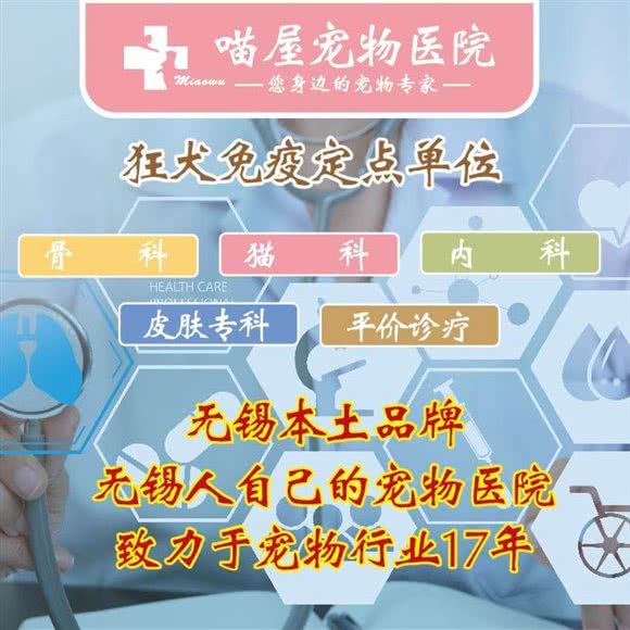 喵屋宠物医院(孔雀城店):无锡市梁溪区中桥/芦庄附近